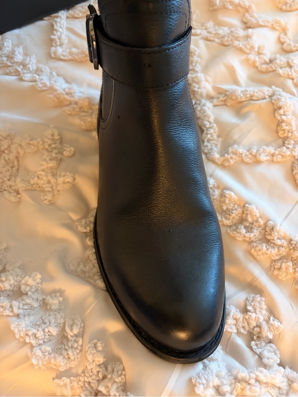 Naturalizer Black Over-the-Knee Leather Boots with Buckle. Worn once - Picture 3 of 7